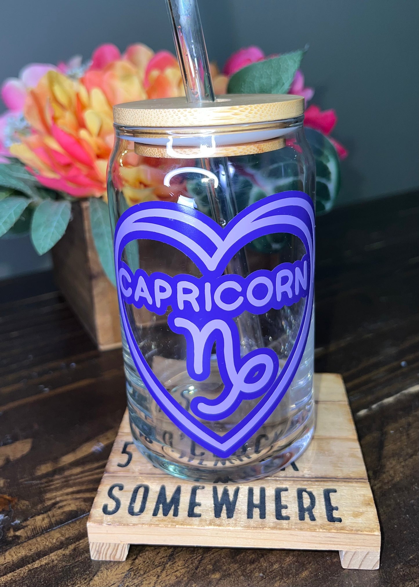 Zodiac Heart Glass Can